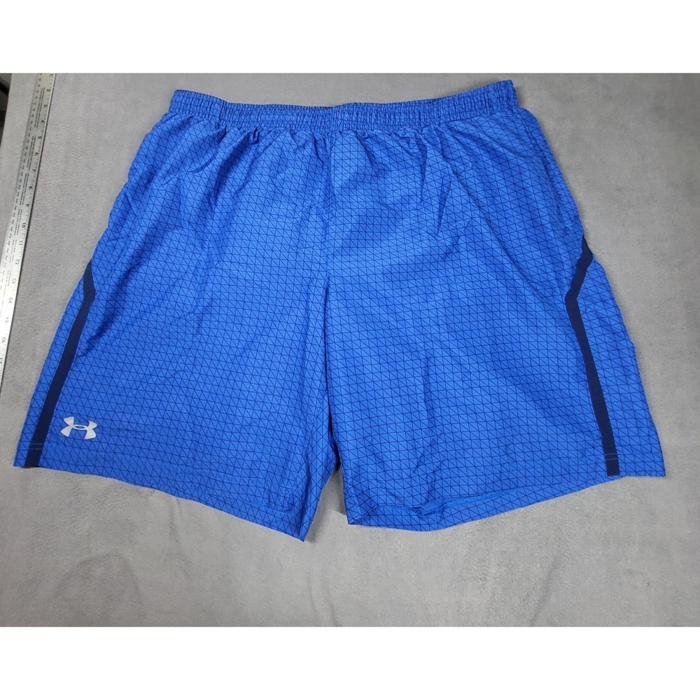 Under Armour Basketball Shorts Mens Blue 2XL Fitted Mesh Pocket Activewear